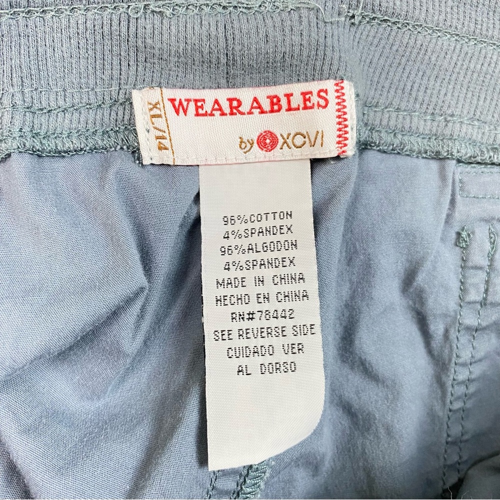 XCVI Wearables Women's Size XL Blue Cinch Hem Stretch Cotton Capri Pants * - Picture 3 of 9
